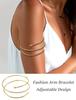 New  Hot Selling Punk Fashion Open Wide Cuff Bracelet Gold-plated Arm Bracelet Women's Gift