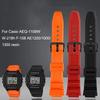 Wysokiej jakości gumowy pasek do zegarka Casio W-218h / F-108 AE1200 / 1000 / 1300 silikonowy pasek żywiczny 18mm