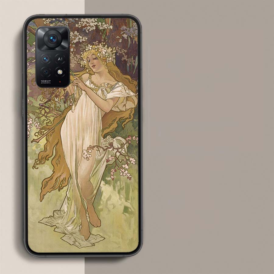

Alfons Mucha Primavera Phone Case For Xiaomi Redmi Note 12 Pro Plus 5G 12S 11 11E 11T Pro 10 9 8 7 11S 10S 4G 9T 8T 9S Capa Coqu Redmi Note 11(11S)4G