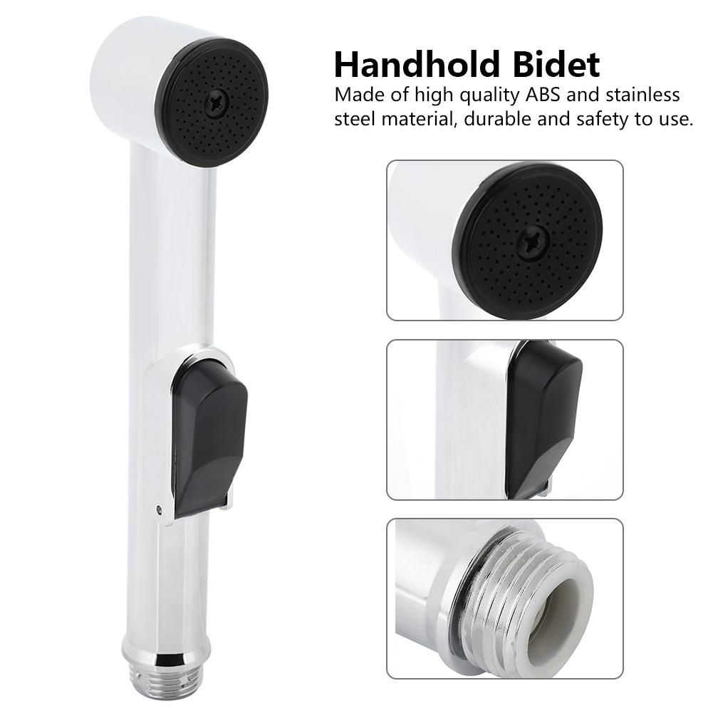 Electroplate Toilet Bidet Adapter Spray Handhold Shower Head Wall Bracket Hose Kit