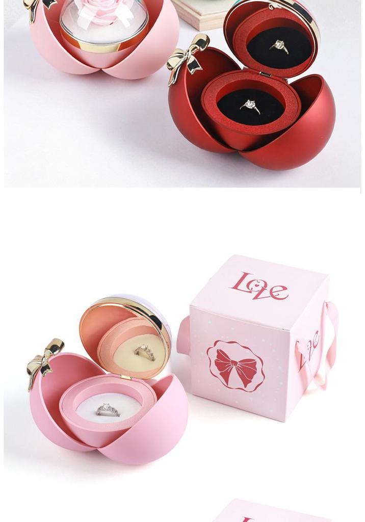 Luxury Valentine's Gift Box: Soap Rose, Necklace & Ring Display for Romantic Gesture