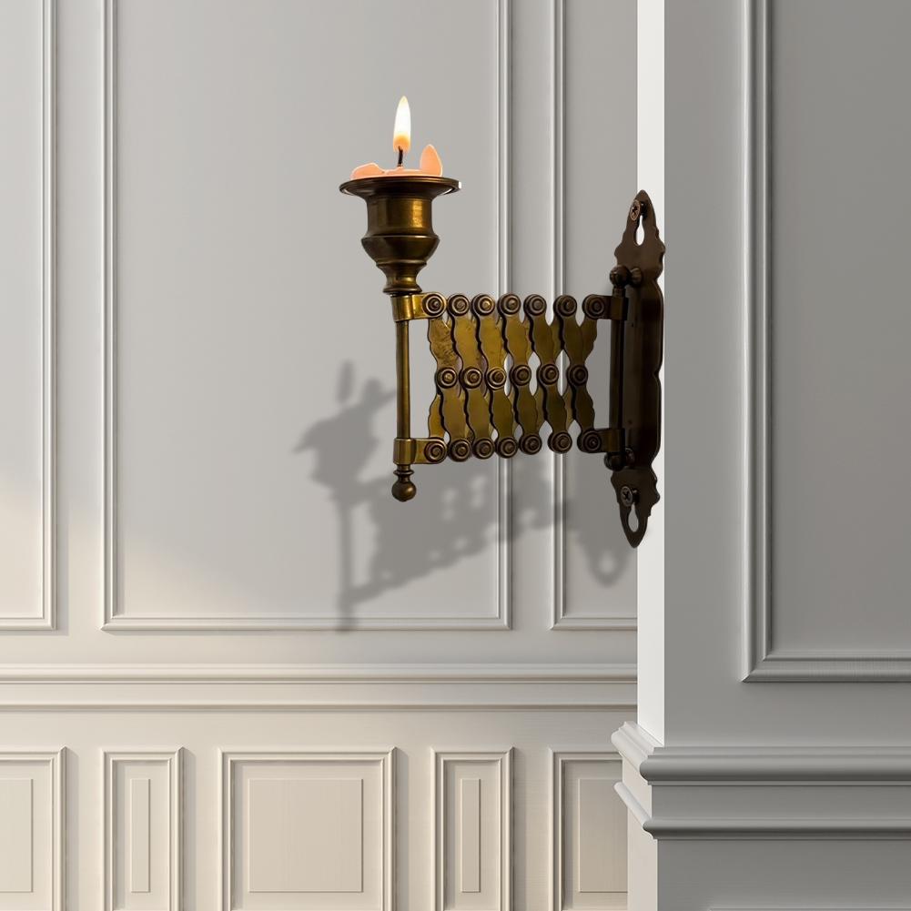 Extending Taper Candle Holder Multi-Purpose Vintage Candle Sconce Holder Telescopic Metal Candle Decorations for Home Decor