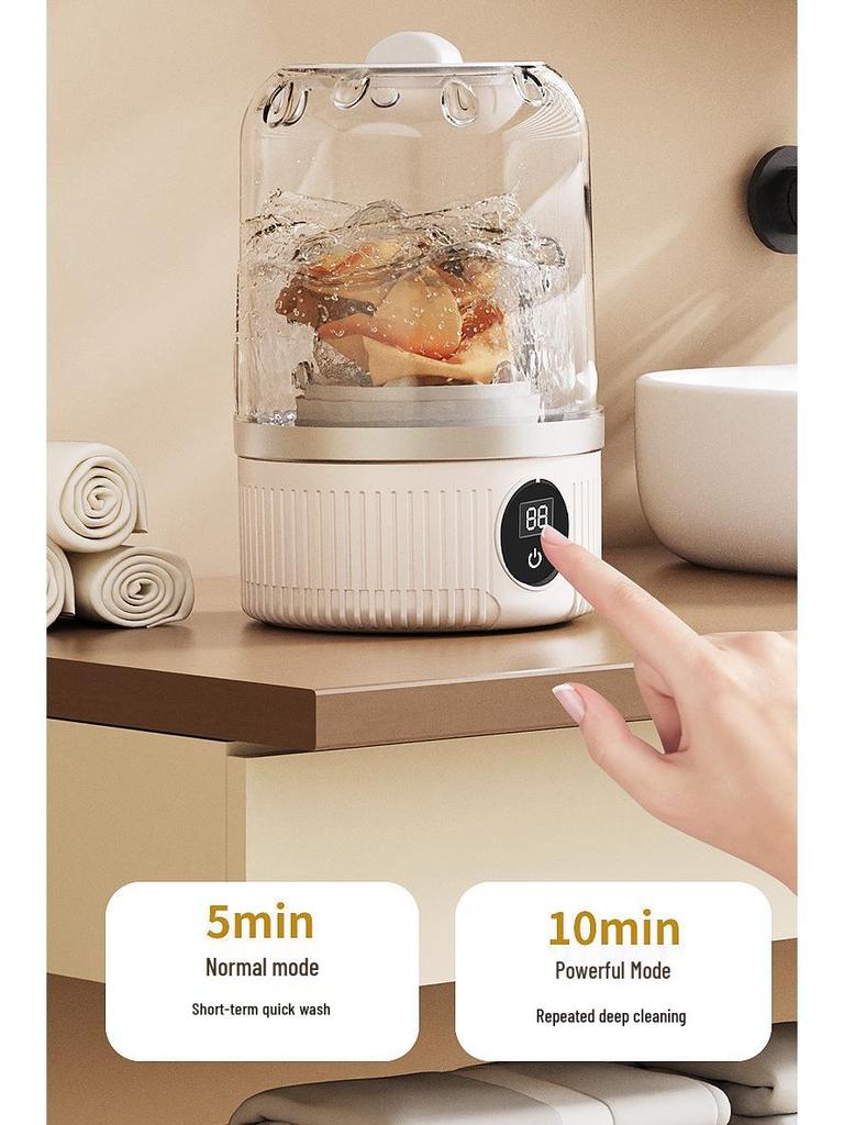 Mașină de spălat portabilă compactă cu sterilizare cu lumină albastră pentru haine de bebeluș și lenjerie