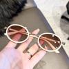 Unisex Round Frame Blue Light Blocking Sunglasses New Trend Small Sunshade Eyewear Fashion Ladies Leopard Print Sun Glasses
