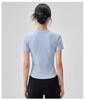 Women's Versatile Half-Zip Pilates Slimming Short Sleeve T-Shirt