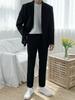 Herren Casual Schwarzes Anzugset - Frühling/Herbst Trendiger Koreanischer Stil Formelle Kleidung