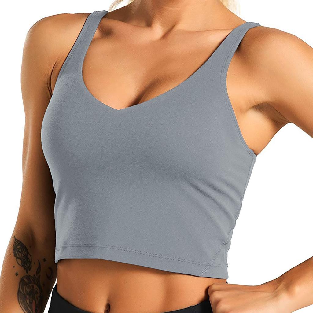 Fashion Women Sleeveless Solid Color Casual Vest Ladies Movement Short Tank Tops