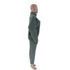 Autumn and Winter Women's Plus Size Solid Colour Lapel Long Sleeve Sweatshirt Fashion Casual Long Pants Suit