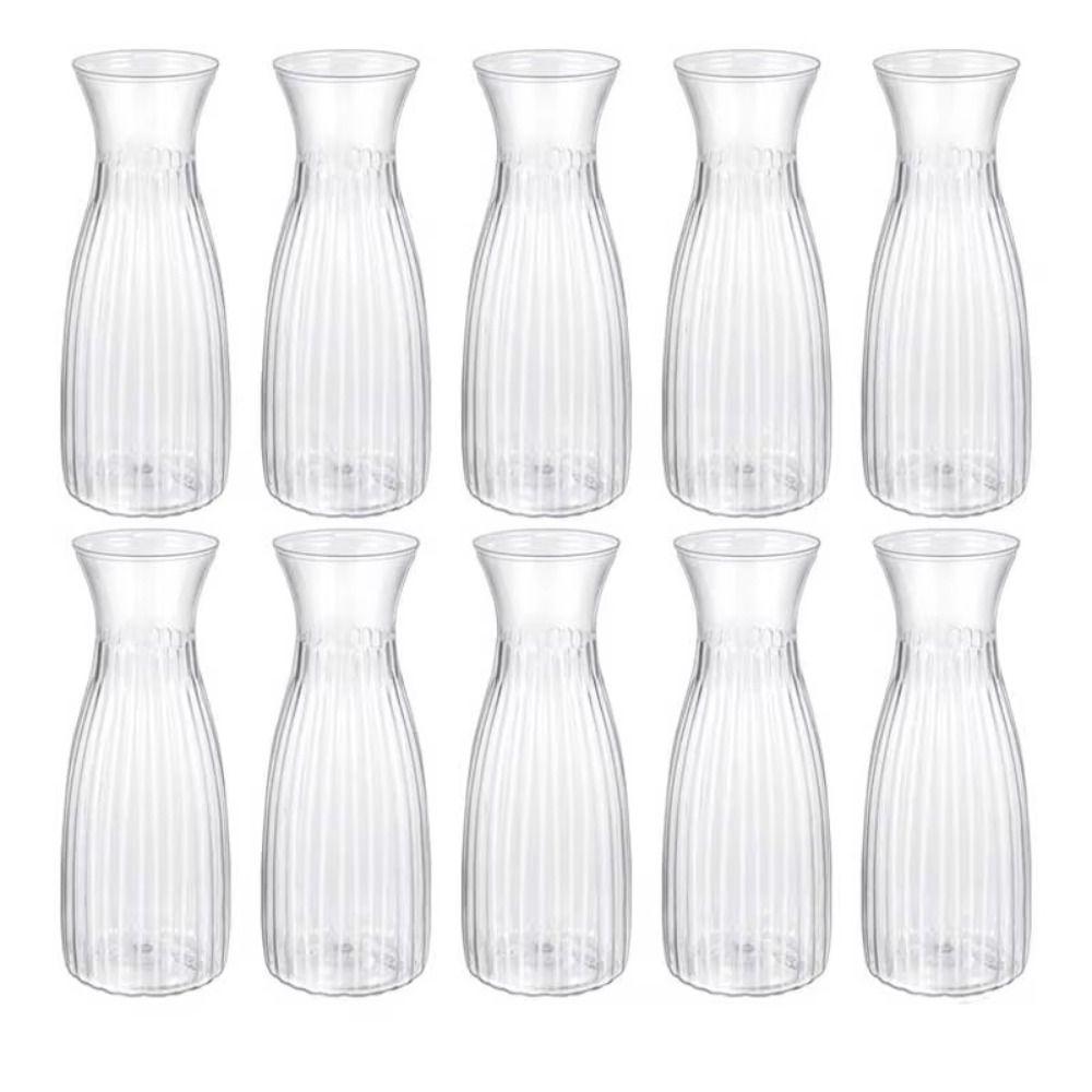 New Transparent Plastic Flower Vase Hydroponic Bouquet DIY Supplies Striped Vases Home Desk Decor Decorative Vase