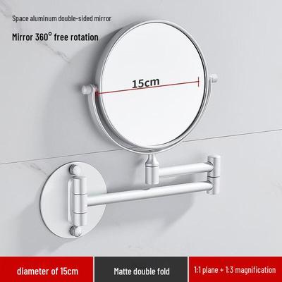 Dual-Use Wall-Mounted Folding Makeup Mirror