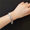 Silver thick chain belt buckle bracelet female ins cold wind design sense simple temperament niche Cuban chain jewelry
