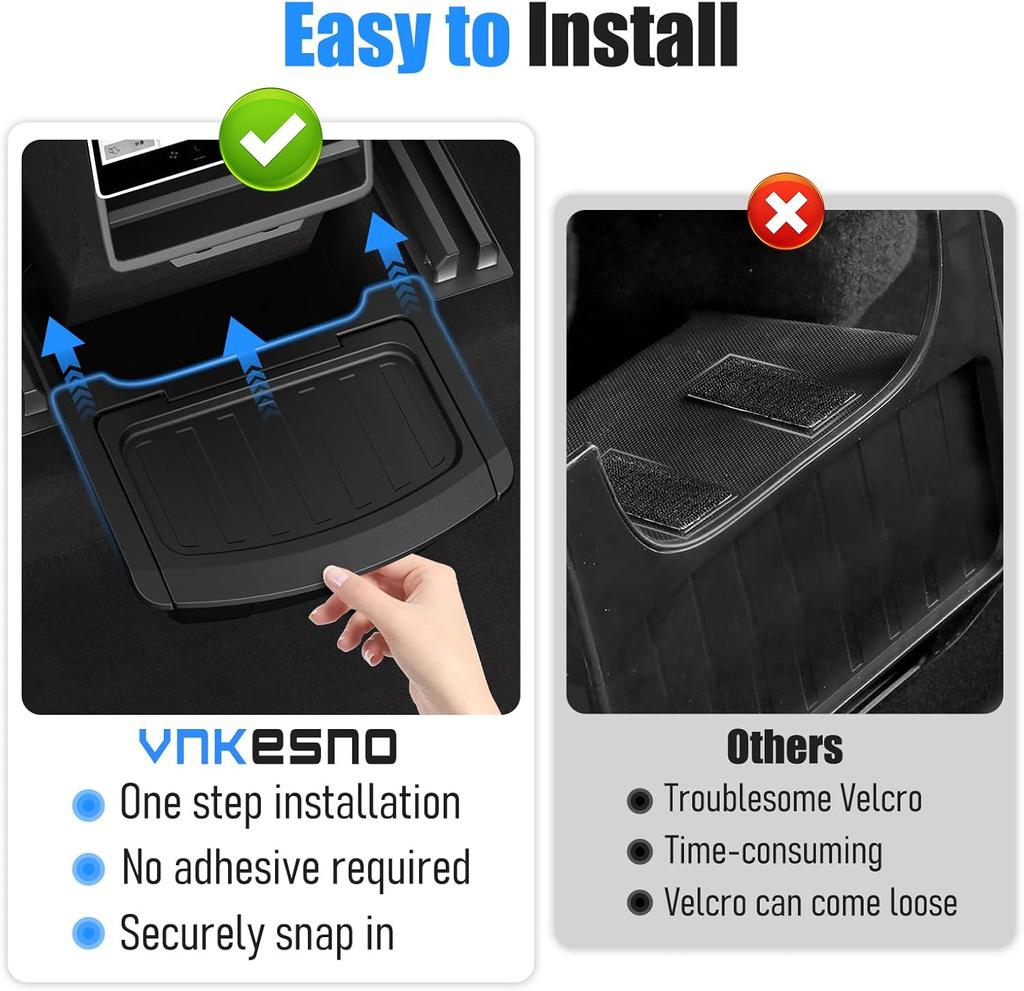 Rear Center Console Organizer for Tesla 2020-2026 Model Y Partitioned Storage & Stable Installation, Seat Backseat Trash Can Bin