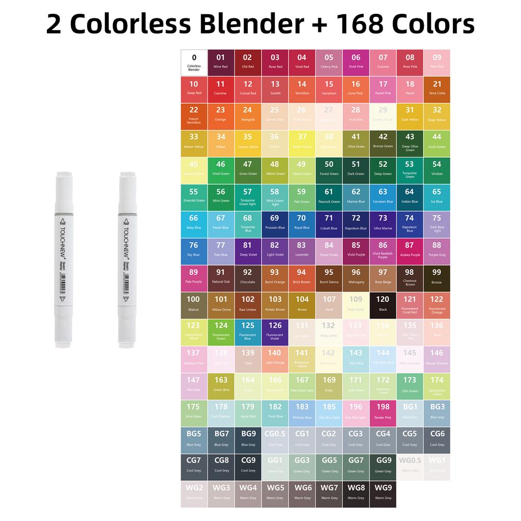 TOUCHNEW 40/60/80/168 Colors COPIC Alcohol Makrers Set Drawing Markers Dual Tip Permanent Sketch Markers Manga Art Supplies