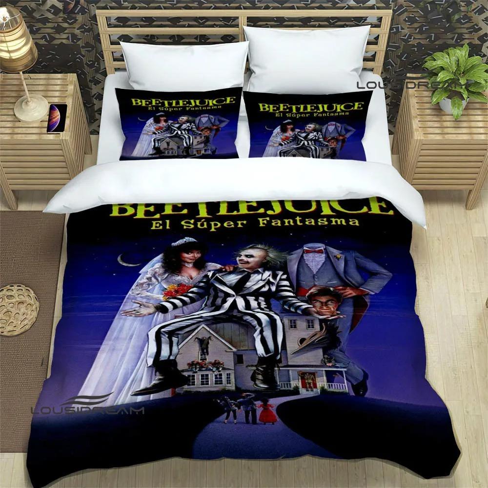 Horrorfilm B-Beetlejuice Bettwäsche-Sets Exquisites Zubehör-Set Bettbezug Bettdecken-Set