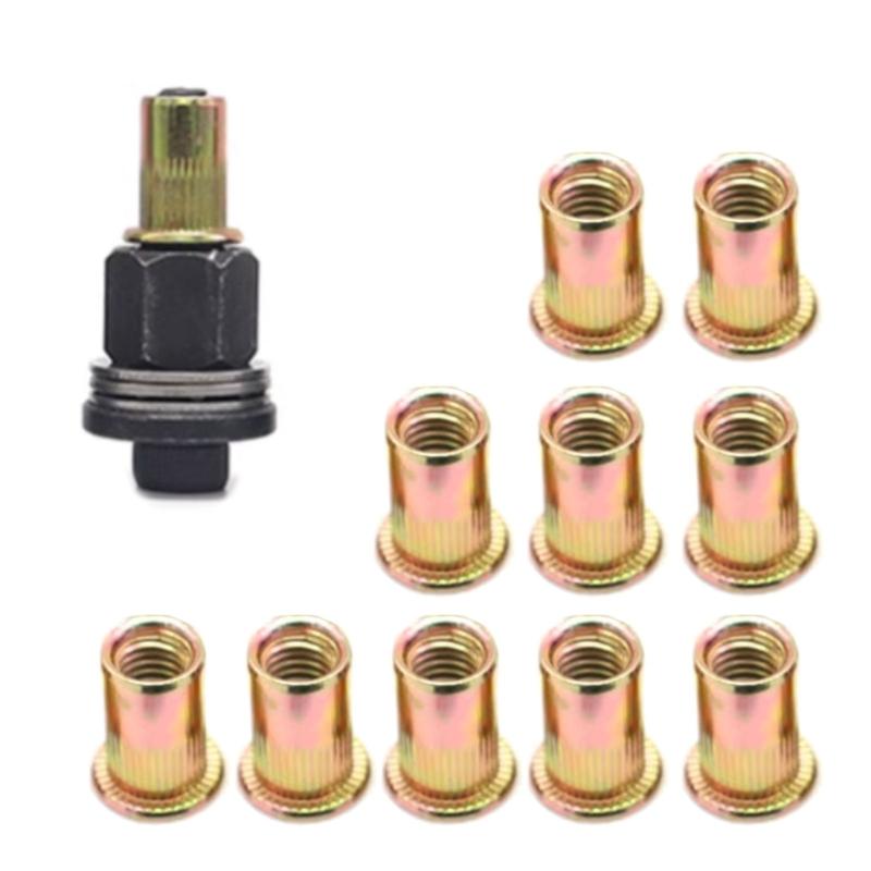 Hand Rivet Nut Manual Tool Ergonomic Designs Suitable for Metalworking Tight Spaces with Accessories Simple Installation