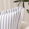 Square Striped Fringe Cushion Cover Polycotton Zippered Throw Pillowcase Boho Farmhouse Sofa Couch Pillow Cover Home Decor