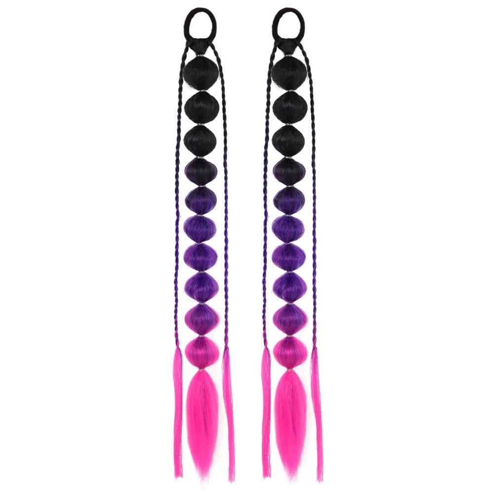 2Pcs Colorful Twist Braid Bulk Lantern Braid Braided Ponytails Natural Bubble Jumbo Braid for Women