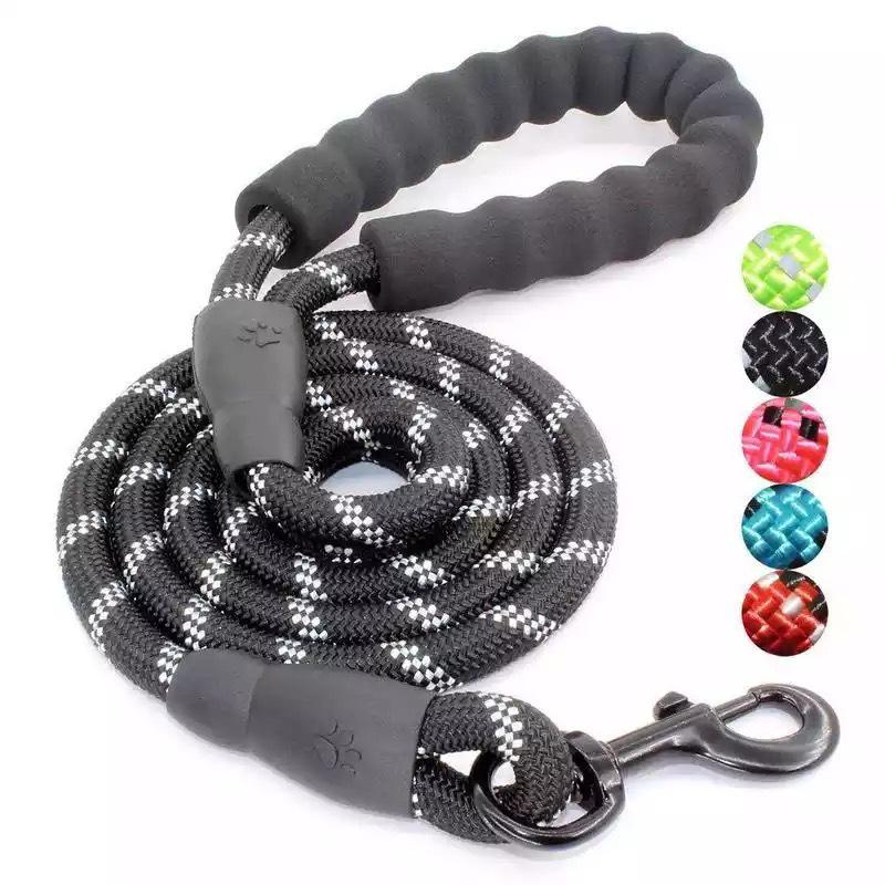 Reflective Nylon Dog Leash - Durable Round Rope for Medium & Large Dogs