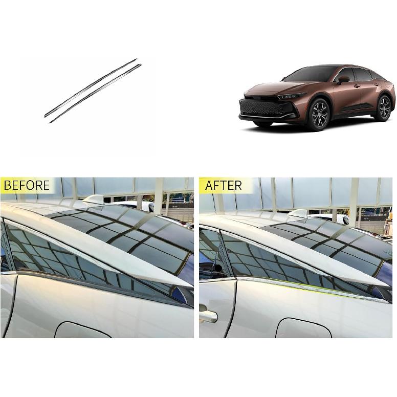 

Автоаксессуары, совместимые с Toyota Crown 2023 2024 2025, накладки на заднее стекло, нижняя рамка стекла, молдинги порогов, нержавеющая сталь, 2 шт.(Серебряный)