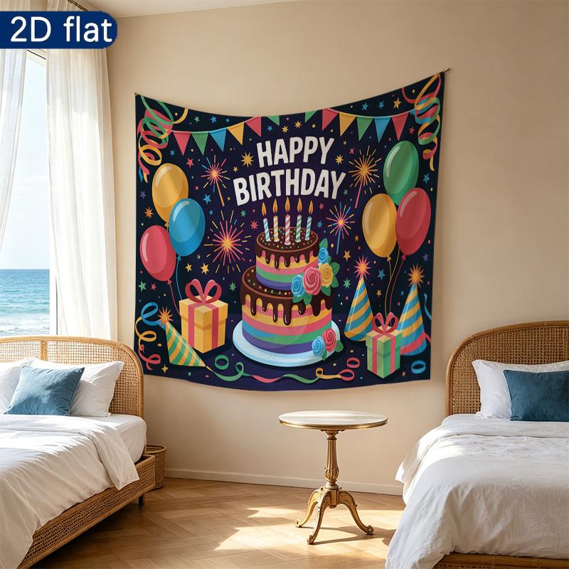 1pc 2D Flat Birthday Backdrop - Photo Booth Props