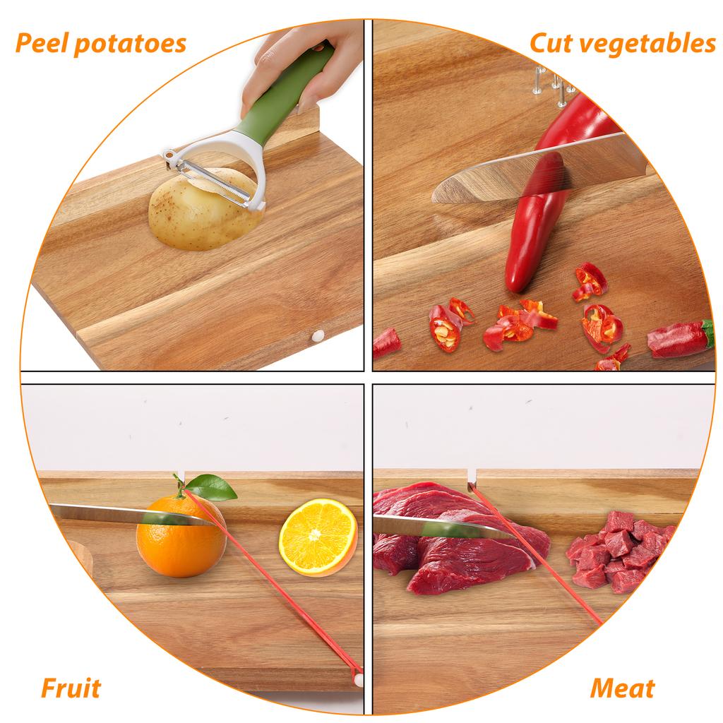 Taglieri in Legno Pannello da Taglio Frutta Verdura con Punte Superficie Liscia Tagliere da Cucina per Disabili per Persona Disabile