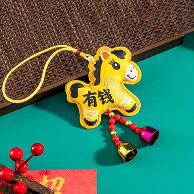 Chinese Style Zodiac Mascot Pendant Embroidery with Tassels Car Hanging Pendant Blessing Chinese New Year Decoration