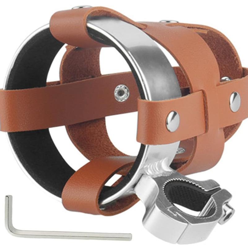Outdoor Bicycle Water Cup Holder, Anti-Shake, Battery Bike, Mountain Bike, Water Bottle Holder, Cycling, Milkshake, PU Leather Holder