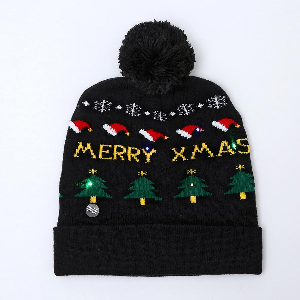 Unique Patterned Christmas Beanie Hat With Bright Led Lights For Winter Cheer