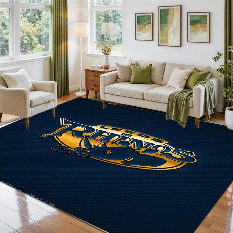 Leeds Rhinos Design Crystal Velvet Rug Soft Decorative Mat for Bedroom Entrance