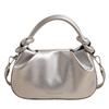 New simple pleated handbag women's fashion solid color shoulder small square bag popular versatile commuter messenger bag