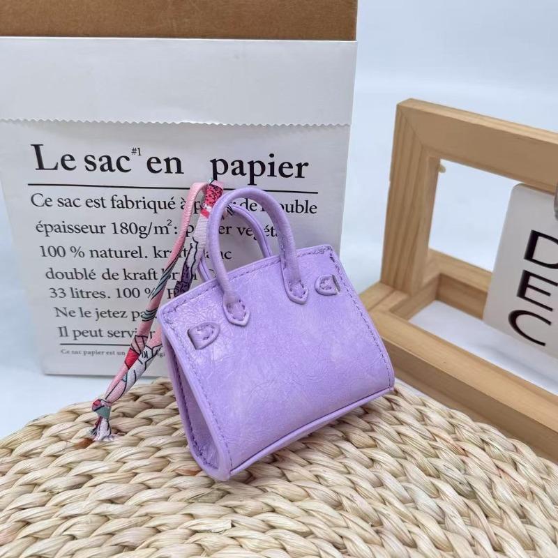 Solid Color Mini Platinum Bag Pendant Earphone Bag Key Bag