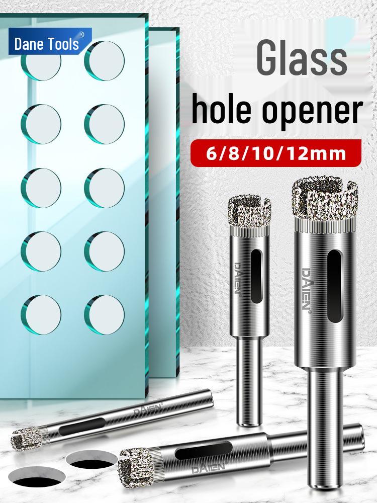 Diamond Grit Drill Bit for Glass, Tile, Marble, Jade & Rock Slab - Sizes 6/8/10/12