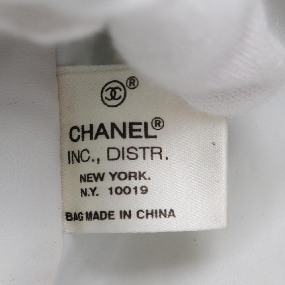 Chanel Mini Pool Bag Shoulder Bag Logo Drawstring Black Cotton Women Used