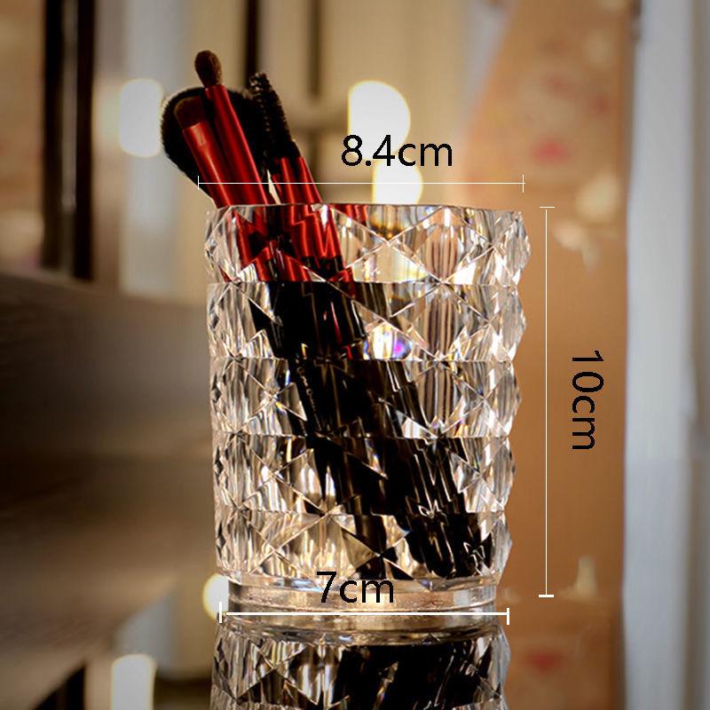 Make-up-Pinsel- und Lippenstift-Organizer aus Acryl mit Fächern - Aufbewahrungsröhre mit großem Fassungsvermögen