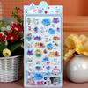 3D Japanese Cute Crystal Epoxy Relief Stickers Cartoon Bunny Bear Stickers Journaling Stationery Cute Stickers Gifts