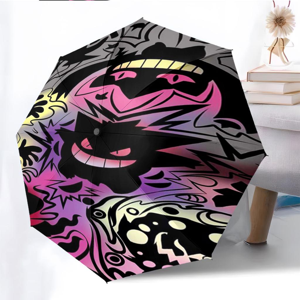 Pokemon Gengar Umbrella Anti-UV Sun Protection Windproof Folding Umbrella for Daily Life