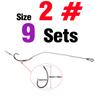 MNFT 9Set Anti Winding Coated Line Carp Rig Fishing Hook Hand Tied Terminal Tackle Made Hair Combi Rig Hook Ready