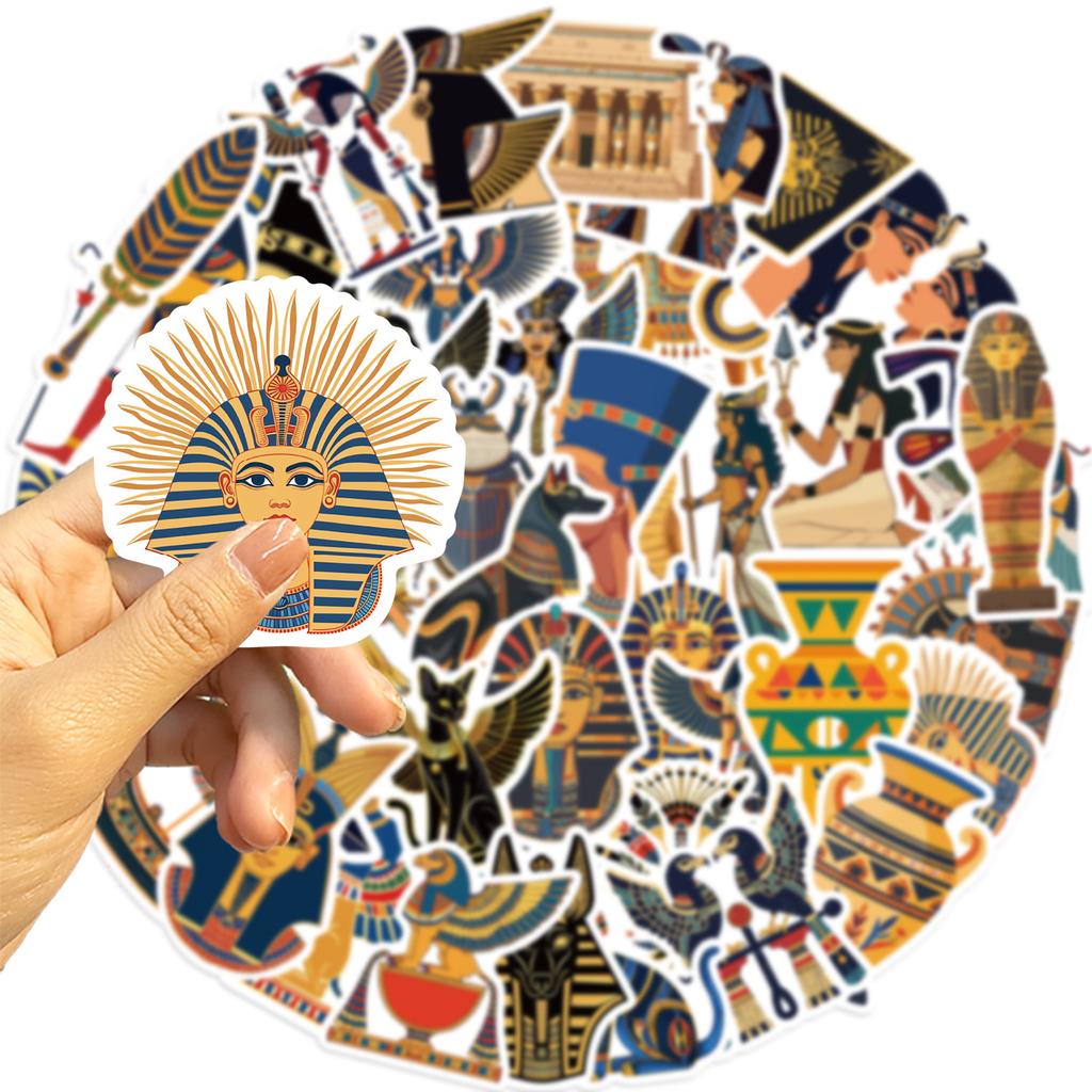 50 Cartoon Ancient Egyptian Graffiti Stickers Decorative Guitar Notebook Suitcase DIY Waterproof
