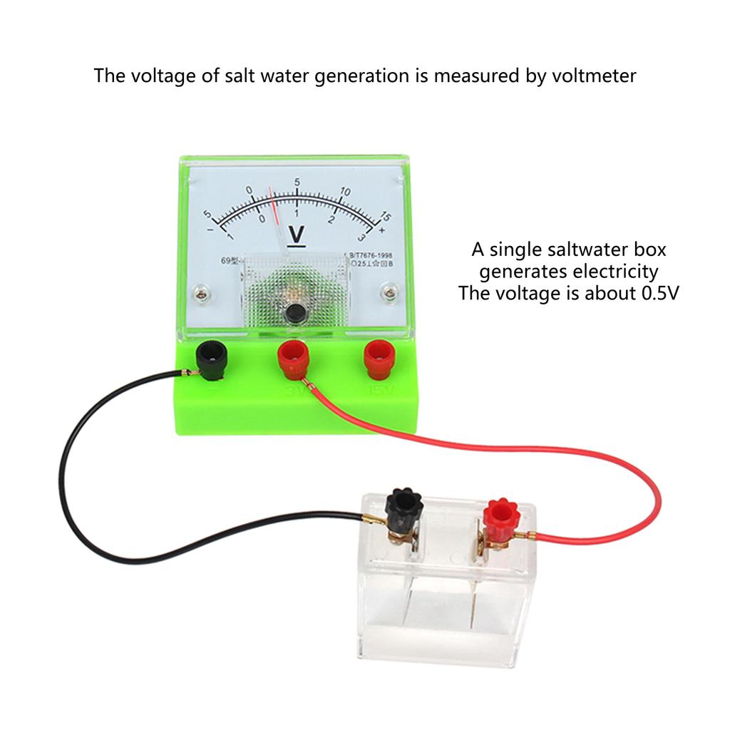 Educational Saltwater Battery Science Experiment Device for Classroom Labs Demonstrating Experiment on Power Generation