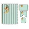 Creative Bathroom Non-Slip Floor Mat, Shower Curtain Combination Carpet, European And American Style Explosion Woman