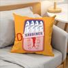 Bohemian Sardine Print Pillow Cover Retro Fish Can Cushion Case Home Decorative Throw Pillow Cover For Sofa Bedroom Home