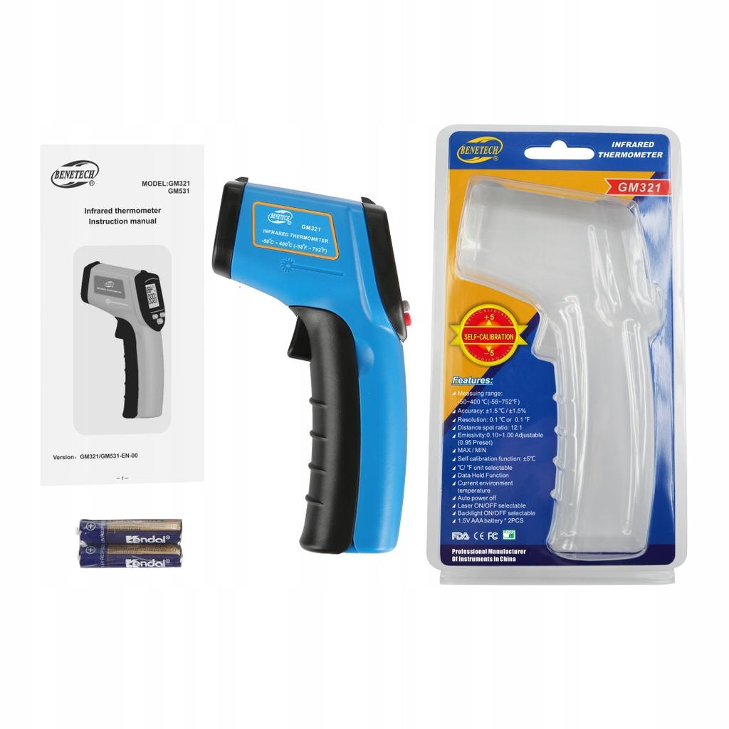 Set Of 10 Laser Pyrometer -50+400°C Emissivity