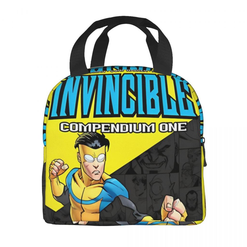 Invincible Hero Anime Cartoon Logo Product Insulated Lunch Bags For School Food Storage Bag Portable Thermal Cooler Lunch Boxes