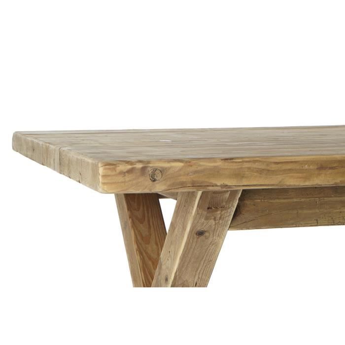 Table de salle à manger - Bois recyclé - 220x220 cm - 8 places - Design alpin intemporel