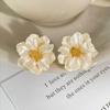 Multicolored Acrylic Flower Stud Earrings for Women Geometric Personality Folding Flowers Ball Gardenia Ear Jewelry Gift