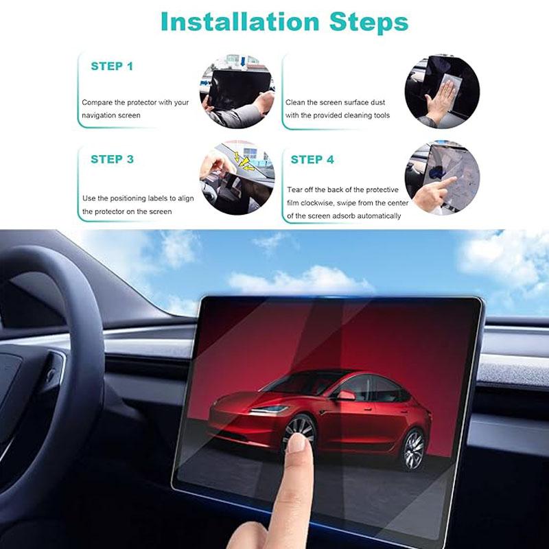 Tempered Glass Film Protector for Tesla Model 3 Highland Model Y Juniper 2025 Rear Center Control Touch Screen Protective Film