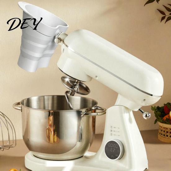 Silicone Flour Funnel for Stand Mixers And Bowl Cover Kitchen Aid Mixer, Mess Free Collapsible Pouring Shield Attachment, 3 in 1 Mixer Accessories