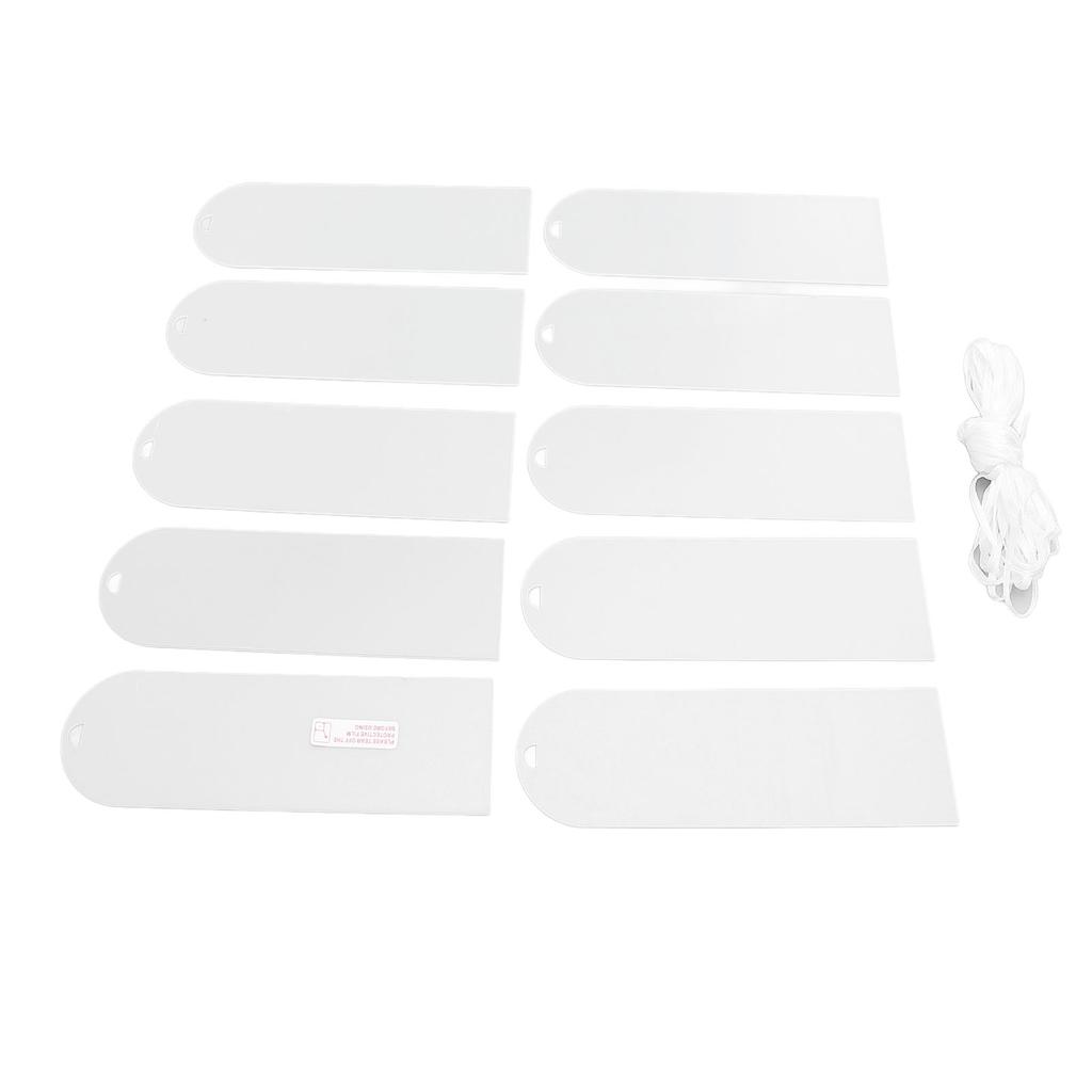 11 Pcs Set Acrylic Blanks Clear Rectangular Acrylic Place Cards with White Ribbon for Wedding Birthday Party
