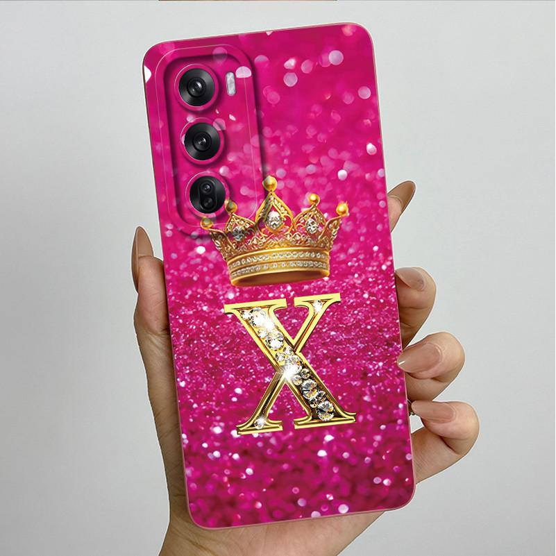 For OPPO Reno 12 Pro 5G Case Crown Letters Liquid Silicone Phone Cover For OPPO Reno12 Reno 12 12Pro Coque CPH2625 CPH2629 Funda