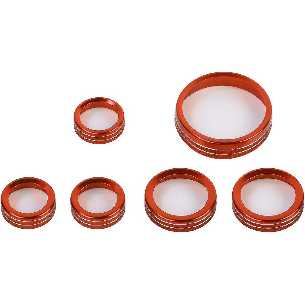 Savadicar CKT01 Billet Aluminum Control Knob Trim Sets, Headlight/4WD/HVAC Climate Control Knob Ring Bezels, Air Conditioner/Radio Switch Cover for